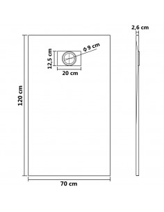 Piatto Doccia in SMC Bianco 120x70 cm