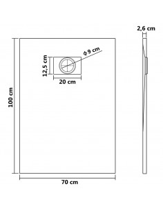 Piatto Doccia in SMC Nero 100x70 cm