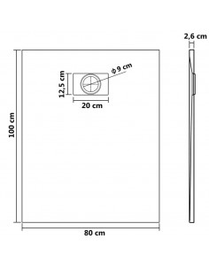 Piatto Doccia in SMC Nero 100x80 cm