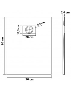 Piatto Doccia in SMC Nero 90x70 cm