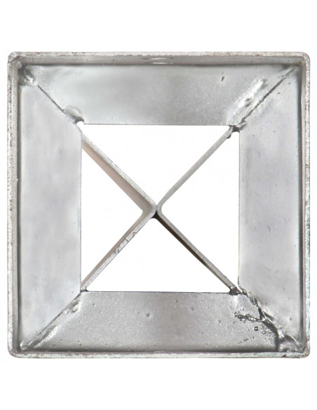 Picchetti di Terra 12 pz Argento 10x10x91 cm in Acciaio Zincato