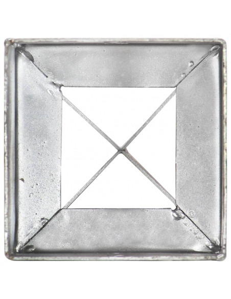 Picchetti di Terra 2 pz Argento 10x10x76 cm in Acciaio Zincato