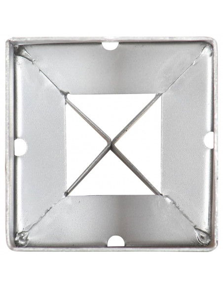 Picchetti di Terra 2 pz Argento 9x9x75 cm in Acciaio Zincato