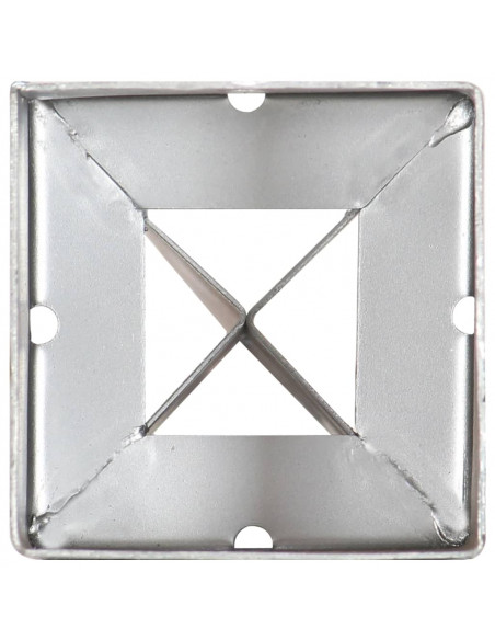 Picchetti di Terra 2 pz Argento 9x9x90 cm in Acciaio Zincato