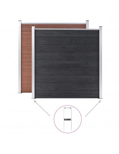 Picchetti di Terra 2 pz per Recinzione WPC in Acciaio 40 cm