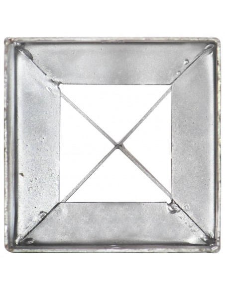 Picchetti di Terra 6 pz Argento 10x10x76 cm in Acciaio Zincato