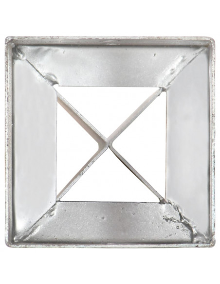 Picchetti di Terra 6 pz Argento 12x12x89 cm in Acciaio Zincato