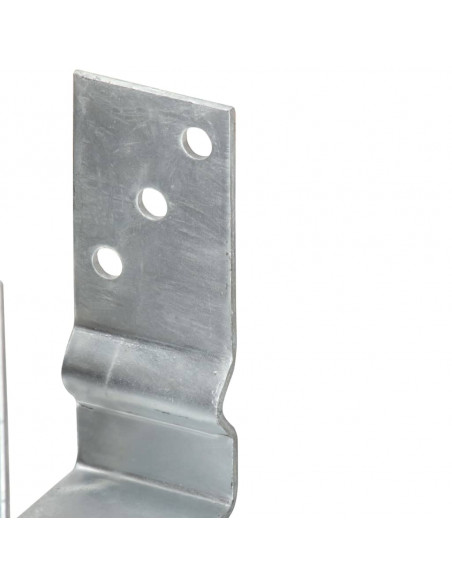 Picchetti per Recinzione 6 pz Argento 14x6x15cm Acciaio Zincato