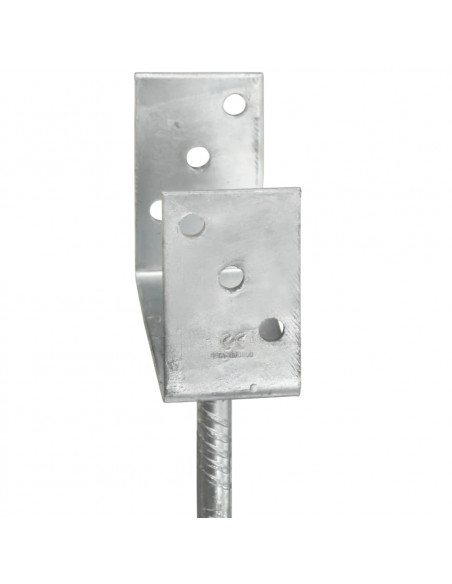 Picchetti per Recinzione 6 pz Argento 14x6x30cm Acciaio Zincato