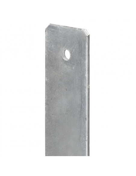 Picchetti per Recinzione 6 pz Argento 14x6x60cm Acciaio Zincato