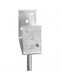 Picchetti per Recinzione 6 pz Argento 7x6x30 cm Acciaio Zincato