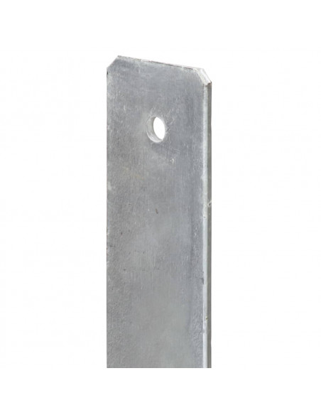 Picchetti per Recinzione 6 pz Argento 9x6x60 cm Acciaio Zincato