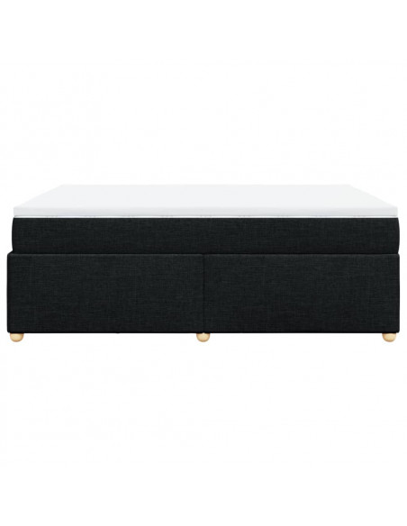 Giroletto a Molle con Materasso Nero 140x190 cm in Tessuto