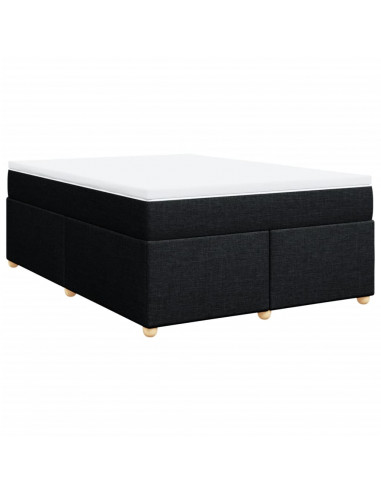 Giroletto a Molle con Materasso Nero 140x190 cm in Tessuto