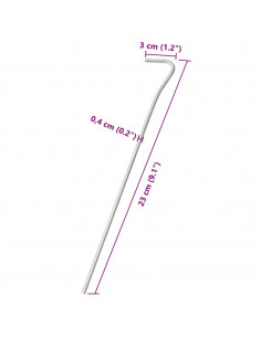 Picchetti per Tenda 50 pz 23 cm Ø4 mm in Acciaio Zincato