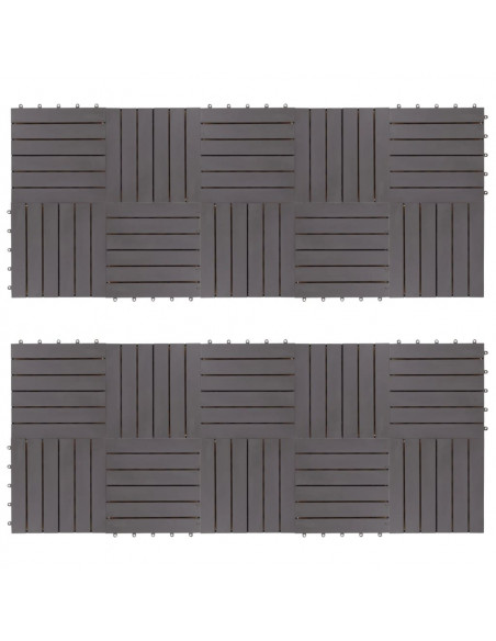 Pannelli Decking 20 pz Grigio Slavato 30x30cm Massello d'Acacia