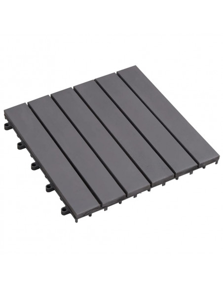 Pannelli Decking 20 pz Grigio Slavato 30x30cm Massello d'Acacia
