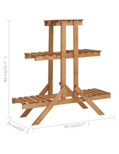 Piedistallo per Piante 83x25x83 cm in Legno di Abete