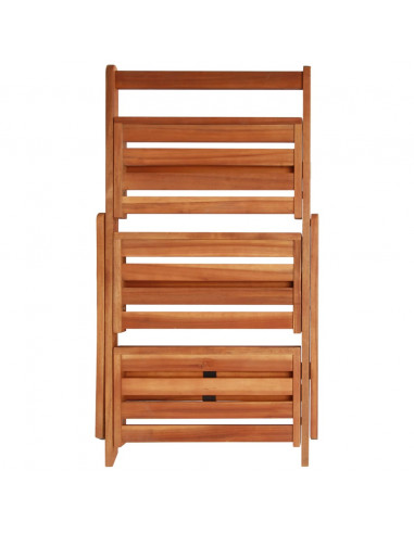 Piedistallo per Piante a 3 Livelli 50x63x80cm Massello d'Acacia