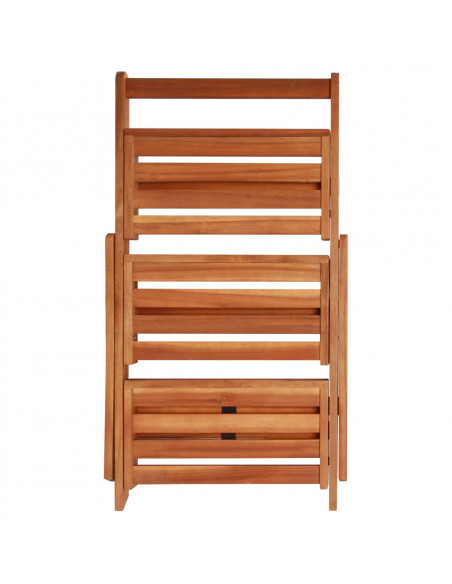 Piedistallo per Piante a 3 Livelli 50x63x80cm Massello d'Acacia