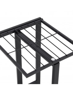 Piedistallo per Piante a 4 Piani 43x22x76 cm in Metallo Nero