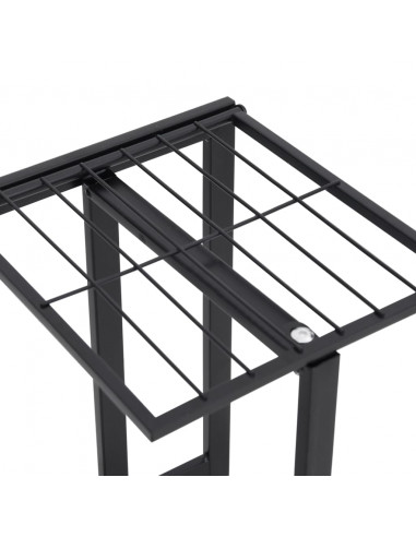 Piedistallo per Piante a 4 Piani 43x22x76 cm in Metallo Nero