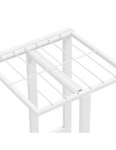 Piedistallo per Piante a 5 Piani 43x22x98 cm in Metallo Bianco