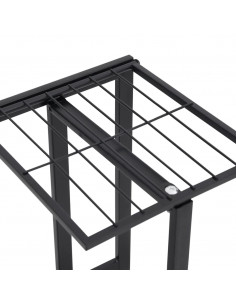 Piedistallo per Piante a 5 Piani 43x22x98 cm in Metallo Nero