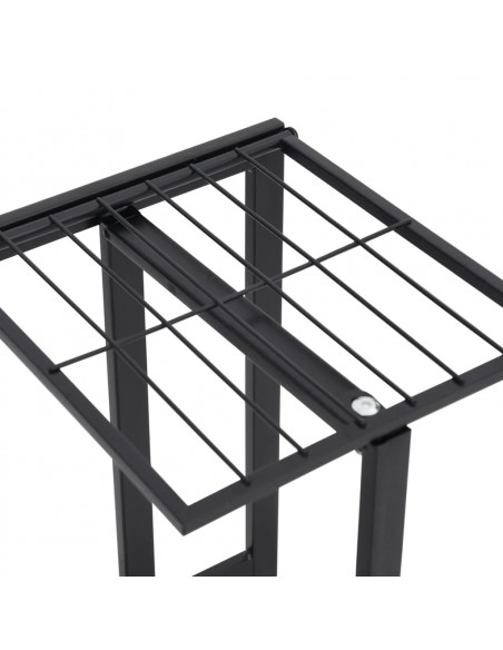 Piedistallo per Piante a 5 Piani 43x22x98 cm in Metallo Nero
