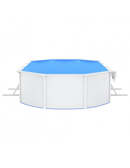 Piscina con Pareti in Acciaio Ovale 610x360x120 cm Bianca