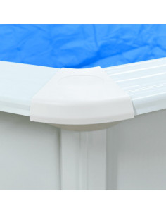 Piscina con Pareti in Acciaio Rotonda 460x120 cm Bianca