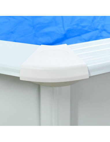 Piscina con Pareti in Acciaio Rotonda 550x120 cm Bianca