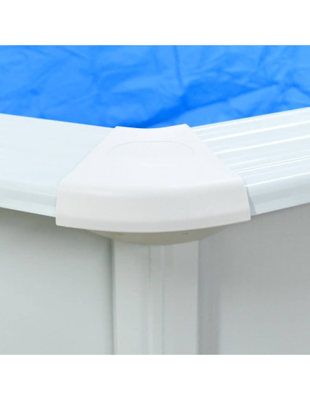 Piscina con Pareti in Acciaio Rotonda 550x120 cm Bianca