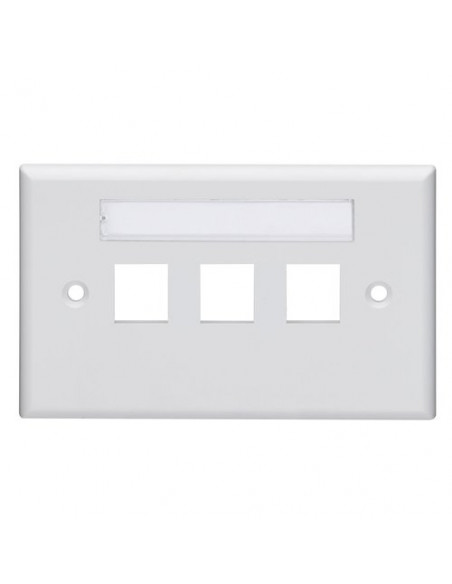 Placca autoportante 3 porte 70 x 115 con ID windows, color bianco