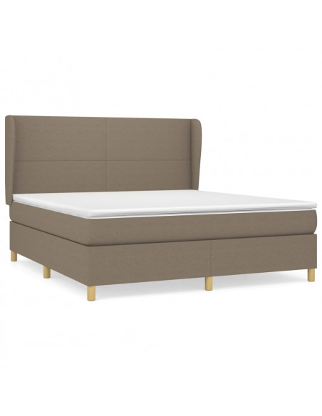 Giroletto a Molle con Materasso Tortora 180x200 cm in Tessuto