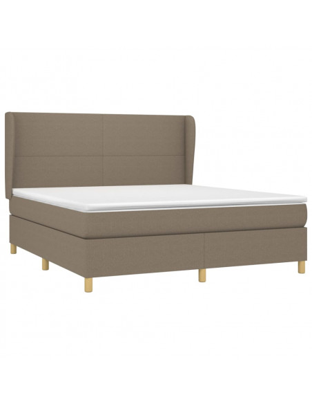 Giroletto a Molle con Materasso Tortora 180x200 cm in Tessuto