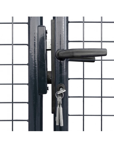 Cancello per Giardino in Acciaio Zincato 400x150 cm Grigio