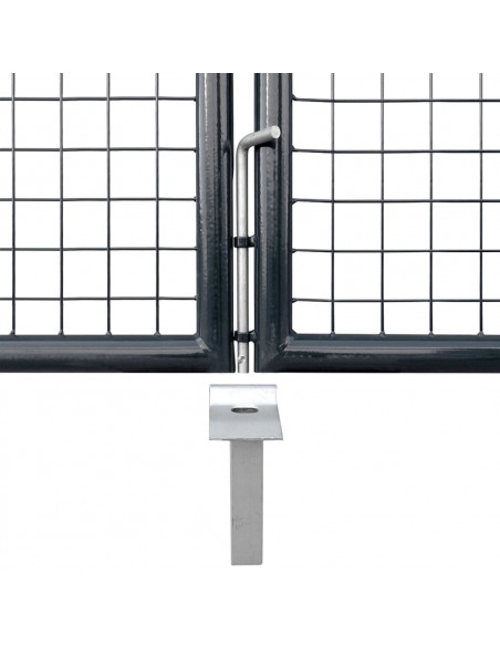 Cancello per Giardino in Acciaio Zincato 400x150 cm Grigio