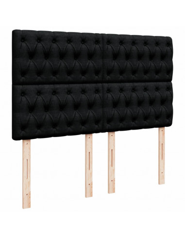 Giroletto a Molle con Materasso Nero 140x200 cm in Tessuto