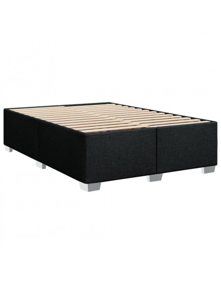 Giroletto a Molle con Materasso Nero 140x200 cm in Tessuto