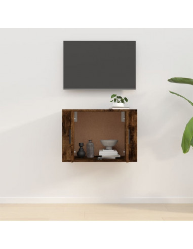 Mobile Porta TV a Parete Rovere Fumo 57x34,5x40 cm