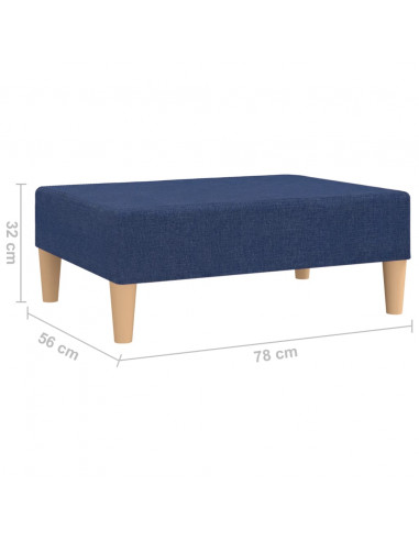 Poggiapiedi Blu 78x56x32 cm in Tessuto