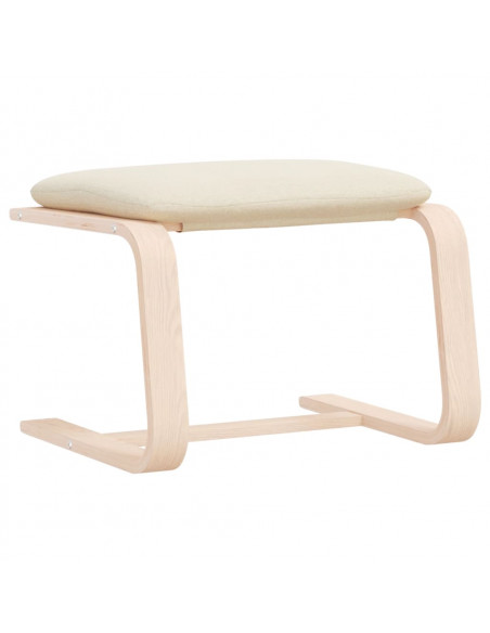 Poggiapiedi Crema 51x41x40 cm in Tessuto