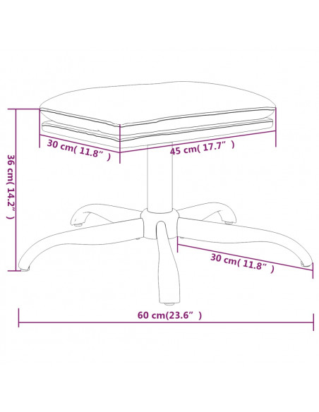 Poggiapiedi Crema 60x60x36 cm in Similpelle