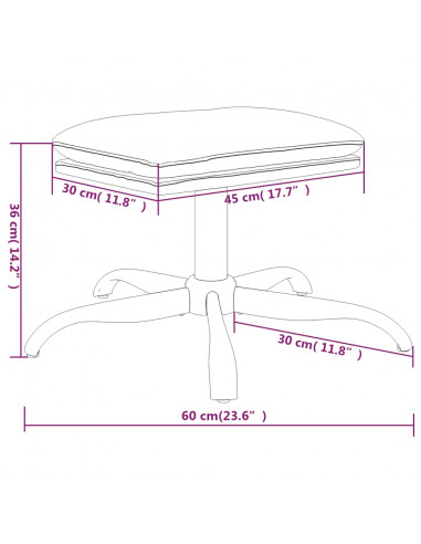 Poggiapiedi Crema 60x60x36 cm in Tessuto