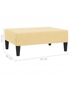 Poggiapiedi Crema 78x56x32 cm in Velluto