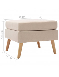 Poggiapiedi Crema in Tessuto