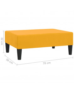 Poggiapiedi Giallo 78x56x32 cm in Velluto