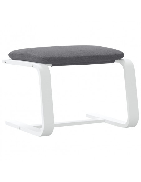 Poggiapiedi Grigio Chiaro 51x41x40 cm in Tessuto