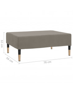 Poggiapiedi Grigio Chiaro 78x56x32 cm in Velluto